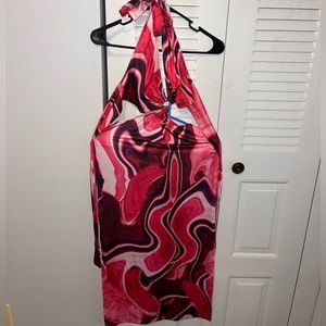 pink swirl dress